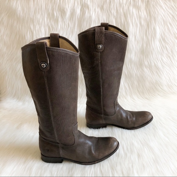 FRYE Women's Brown Melissa Button Riding Boot - Picture 6 of 12